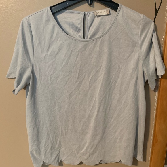 Altar’d State Gray Short Sleeve Top-Lg - Picture 1 of 6